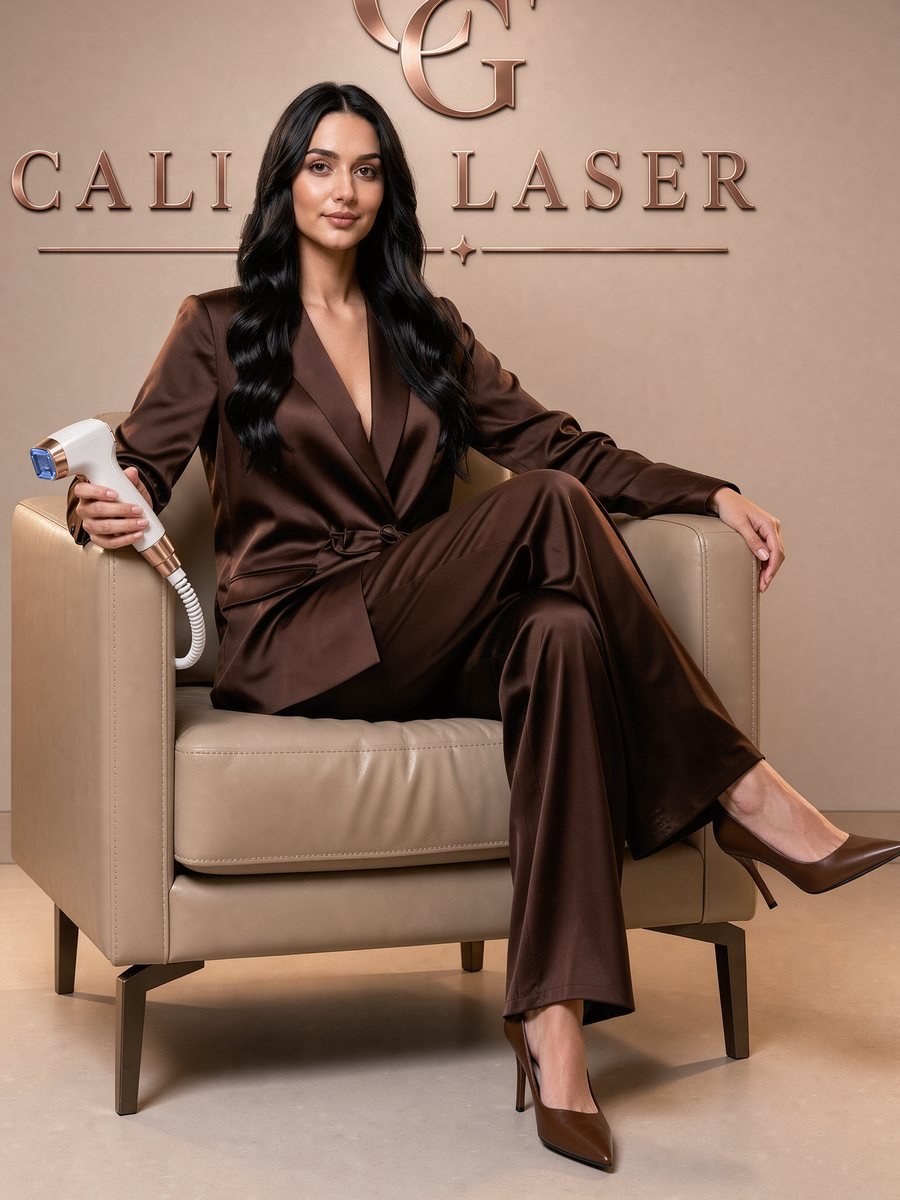 Cali Laser practitioner seated with a laser handpiece